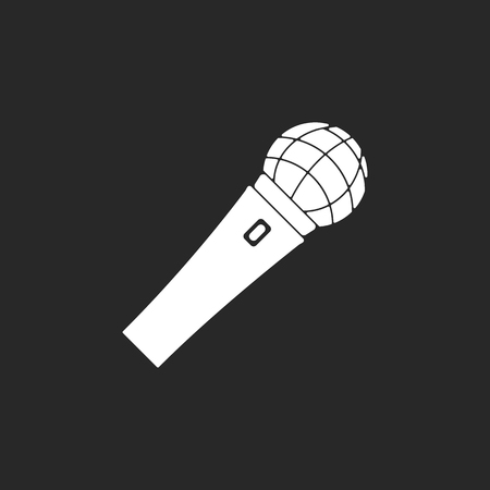 Microphone symbol sign silhouette icon on backgroundのイラスト素材