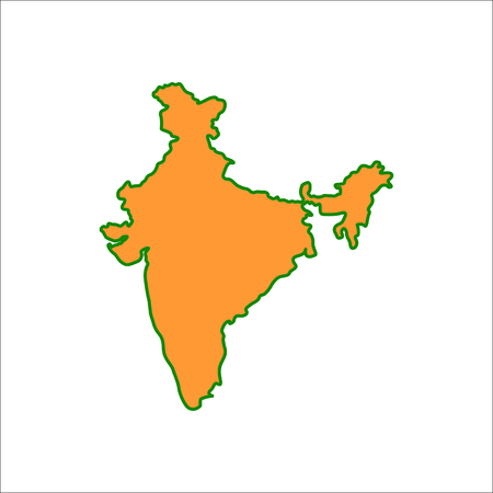 India country map symbol sign flat icon on backgroundのイラスト素材