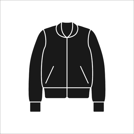 Bomber or College jacket symbol simple silhouette icon on backgroundの写真素材