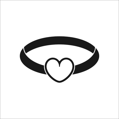 Heart necklace simple silhouette iconのイラスト素材