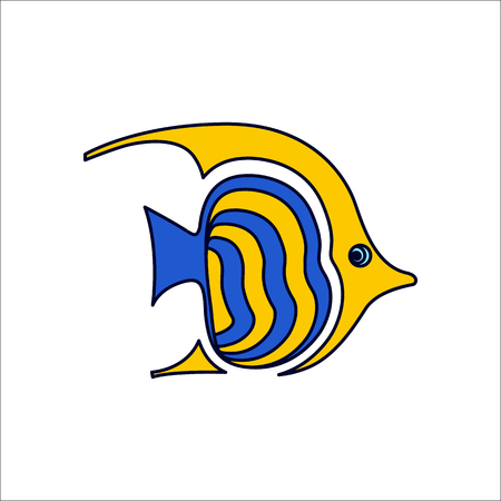 Fish butterfly symbol simple flat icon on backgroundのイラスト素材