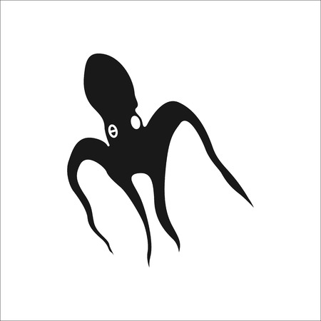 Octopus symbol simple silhouette icon on backgroundのイラスト素材