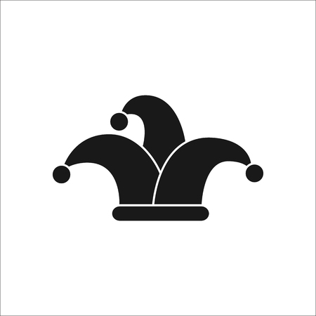 Carnival or clown or Mardi Gras hat symbol simple silhouette icon on backgroundのイラスト素材