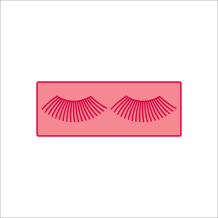 False eyelashes symbol simple flat icon on backgroundのイラスト素材
