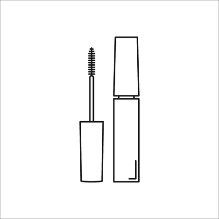 Mascara symbol simple line icon on backgroundのイラスト素材