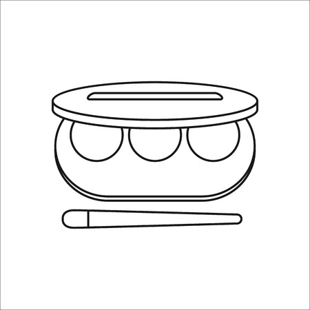 Eyebrow shadow palette symbol simple line icon on backgroundの写真素材