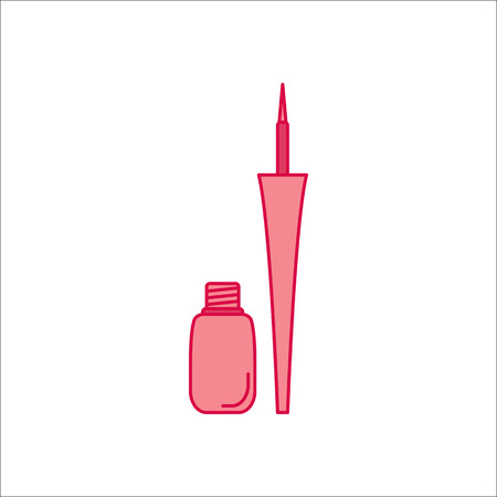 Matt liquid eyeliner symbol simple flat icon on backgroundの写真素材