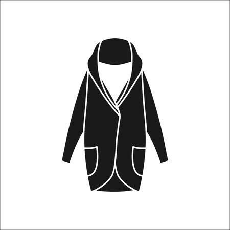 Women cape or coat simple silhouette icon on backgroundのイラスト素材