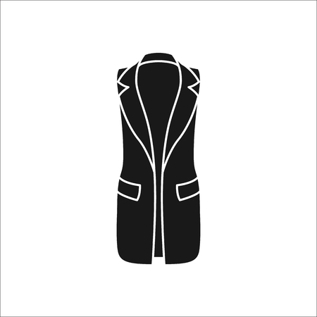Women vest simple silhouette icon on backgroundのイラスト素材