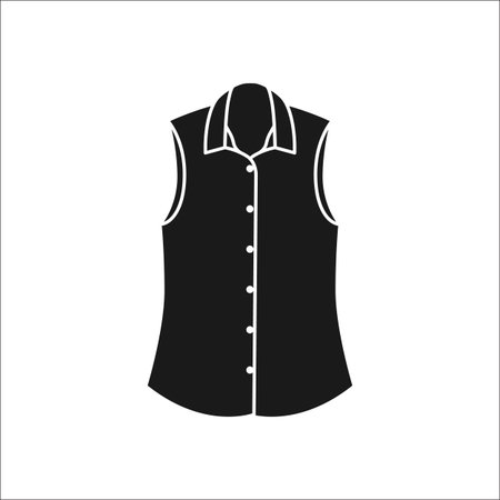 Women vest simple silhouette icon on backgroundのイラスト素材