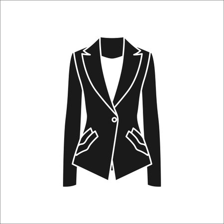 Women blazer or jacket simple silhouette icon on backgroundのイラスト素材