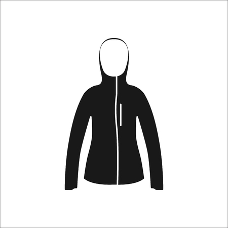 Women sport jacket simple silhouette icon on backgroundのイラスト素材