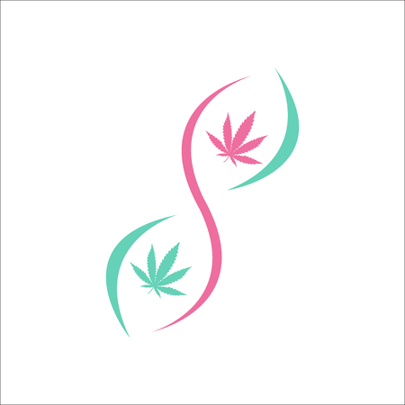 Marijuana DNA symbol simple flat icon on backgroundのイラスト素材