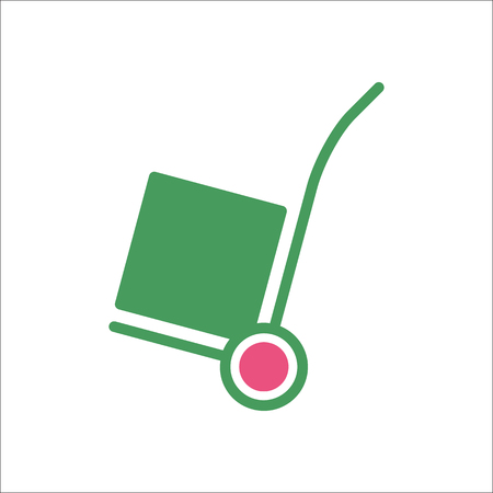 Delivery cart symbol simple flat icon on backgroundのイラスト素材