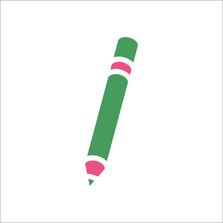 Pencil symbol simple flat icon on backgroundのイラスト素材