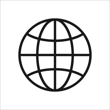 Globe symbol simple line icon on backgroundのイラスト素材