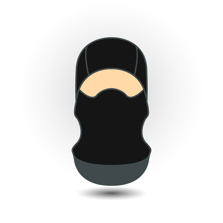 Balaclava mask symbol simple flat icon on backgroundのイラスト素材