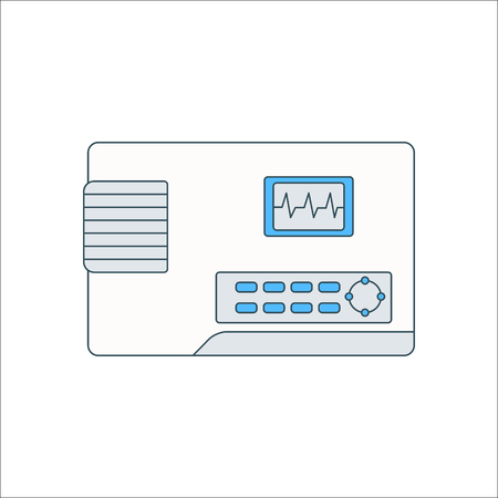 Cardiograph Pulse monitoring symbol simple flat icon on backgroundのイラスト素材
