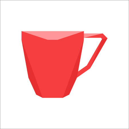 Big teacup polygon flat logo icon on backgroundのイラスト素材