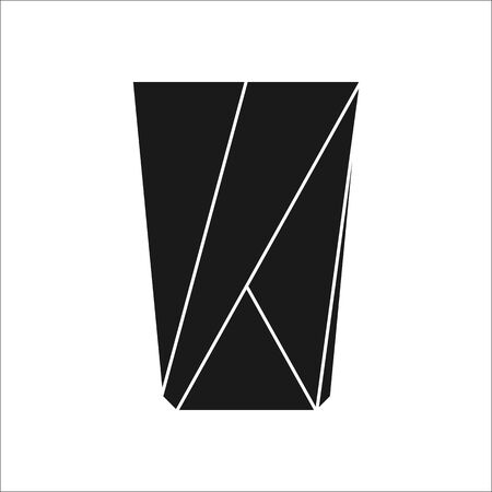 Coffee paper cup tea polygon silhouette logo icon on backgroundのイラスト素材