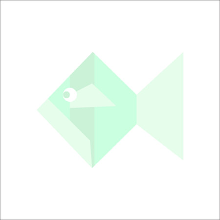 Origami fish symbol simple flat icon on background.のイラスト素材