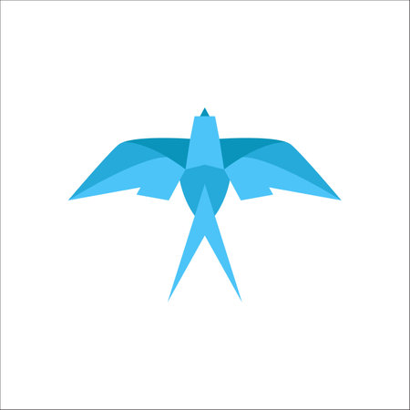 Origami paper bird simple flat icon on backgroundのイラスト素材