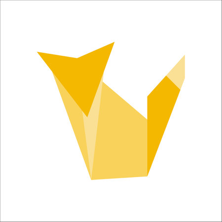 Origami paper fox simple flat logo icon on backgroundのイラスト素材