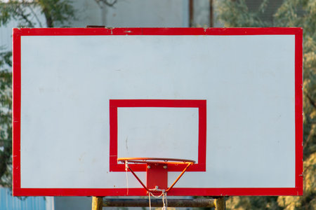 Full screen white-red basketball backboard