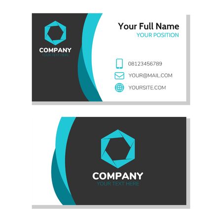 light blue business card templateのイラスト素材