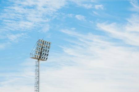 Satdium flushlight with blue sky backgroundの写真素材