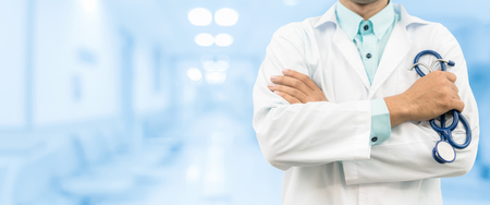 Male Doctor in the Hospital or Office. Concept Of Medical Technology and Healthcare Business.の写真素材
