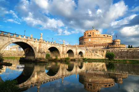 Castel Sant Angelo or Mausoleum of Hadrian in Rome Italy, built in ancient Rome, it is now the famous tourist attraction of Italy. Castel Sant Angelo was once the tallest building of Rome.のeditorial素材
