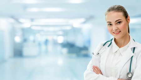 Woman doctor working at the hospital office. Medical healthcare and doctor staff service.の写真素材