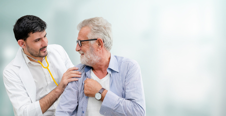 Patient visits doctor at the hospital. Concept of medical healthcare and doctor staff service.の写真素材