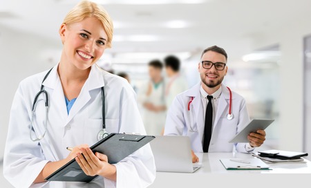 Doctors at hospital working with partner. Medical healthcare and doctor services.の写真素材