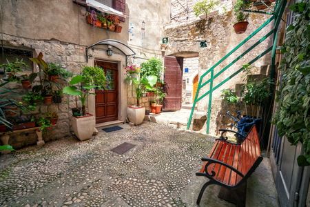 The old town of Trogir in Dalmatia, Croatia, Europe. Trogir is the historical town attracting tourists who visit Croatia.の写真素材