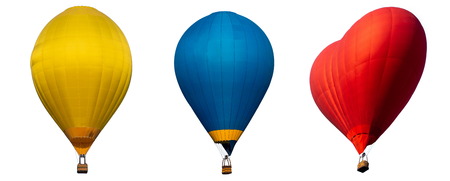 Isolated photo of hot air balloon isolated on white background.の写真素材