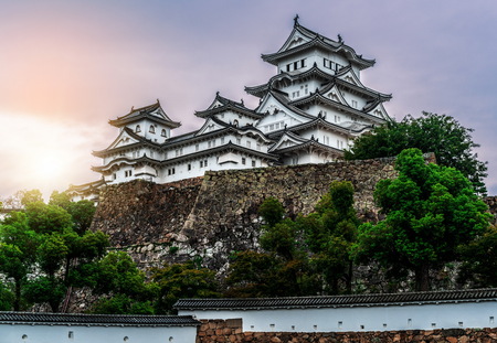 Himeji Castle also known as White Heron Castle in Himeji, Japan. Its elegant is widely considered as Japan's most spectacular castle for its size and beauty and well preserved, complex castle grounds.のeditorial素材