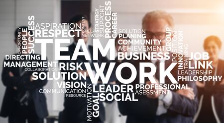 Teamwork and Business Human Resources - Group of business people working together as successful team building strength and unity for organization. Partnership, agreement and teamwork concept.の写真素材