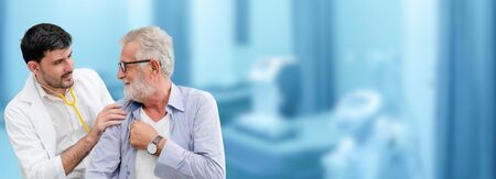 Patient visits doctor at the hospital. Concept of medical healthcare and doctor staff service.の写真素材