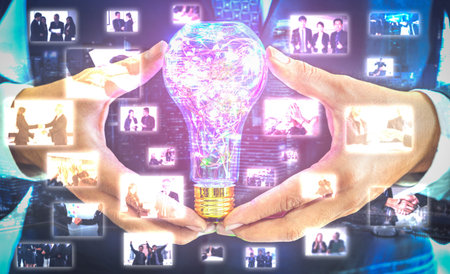 Database innovation for business people memory networking concept.