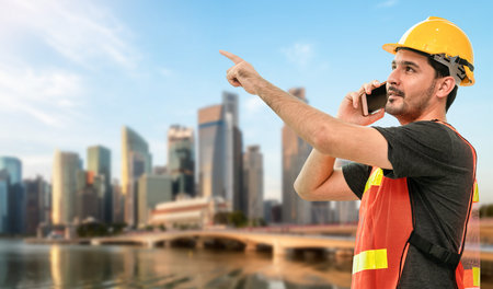 Industry worker or engineer working on industry project at work site. Engineering people solution...