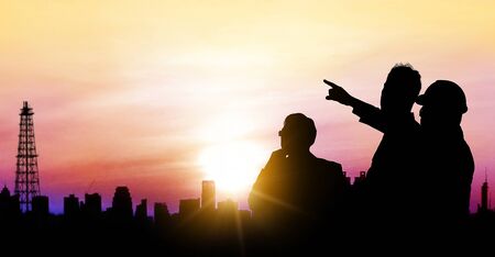 Industry worker or engineer working on industry project at work site. Engineering people solution service concept.の写真素材