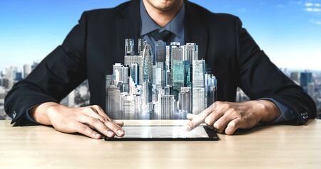 5G Communication Technology Wireless Internet Network for Global Business Growth, Social Media, Digital E-commerce and Entertainment Home Use.の写真素材