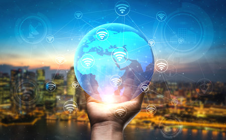 5G Communication Technology Wireless Internet Network for Global Business Growth, Social Media,...