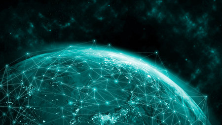 Global network modern creative telecommunication and internet connection. Concept of 5G wireless...