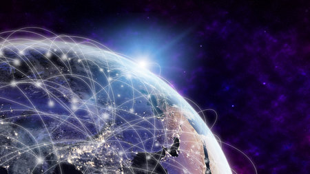 Global network modern creative telecommunication and internet connection. Concept of 5G wireless...