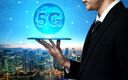 5G Communication Technology Wireless Internet Network for Global Business Growth, Social Media,...