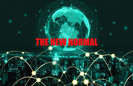 New normal concept effected by COVID 19  that changes our lifestyle to new normal presented in style...