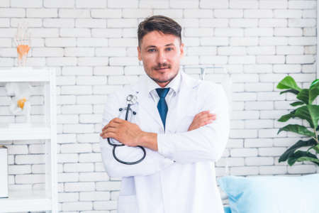 Doctor in professional uniform working at hospitalの写真素材